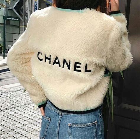 chanel shearling coat|chanel outerwear white blue.